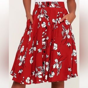 Lulu's Love Blooms Midi Skirt